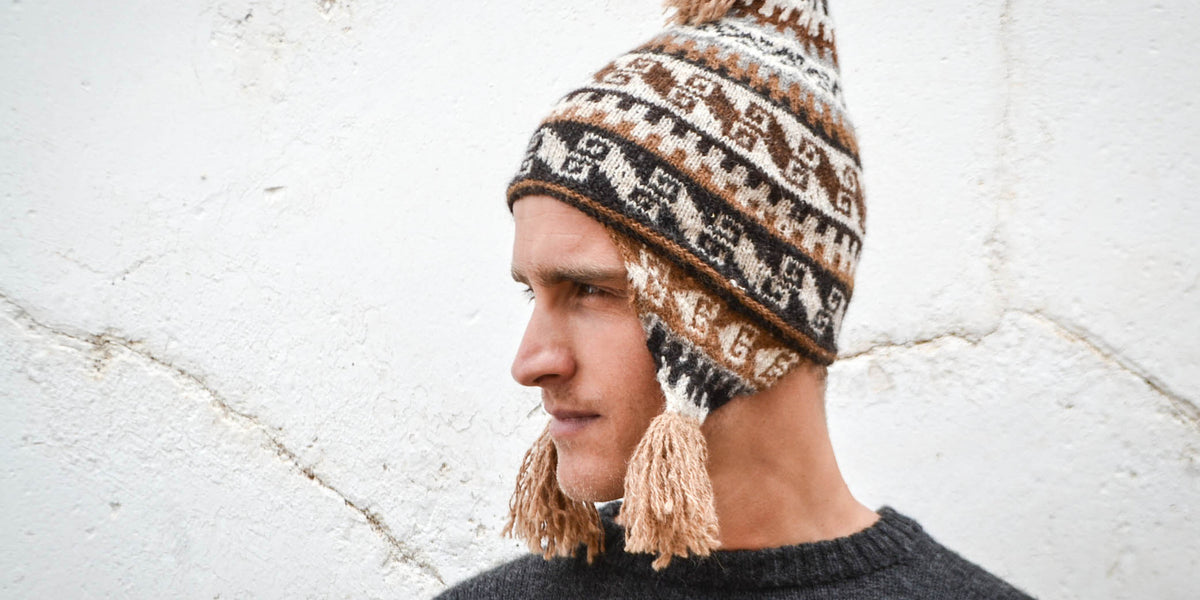 6397 Andes Earmuff Beanie Made in Peru Authentic Alpaca Chullo Beanie from the Andes of Peru  main image 2