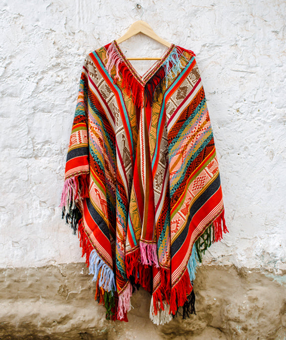 ジャケット・アウター Vintage 70s Peru alpaca poncho Vintage 70s Hand Woven Peruvian Bolero Poncho Wool Alpaca