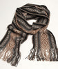 Totora Master Weaver 100% Baby Alpaca Scarf- Pewter and Onyx