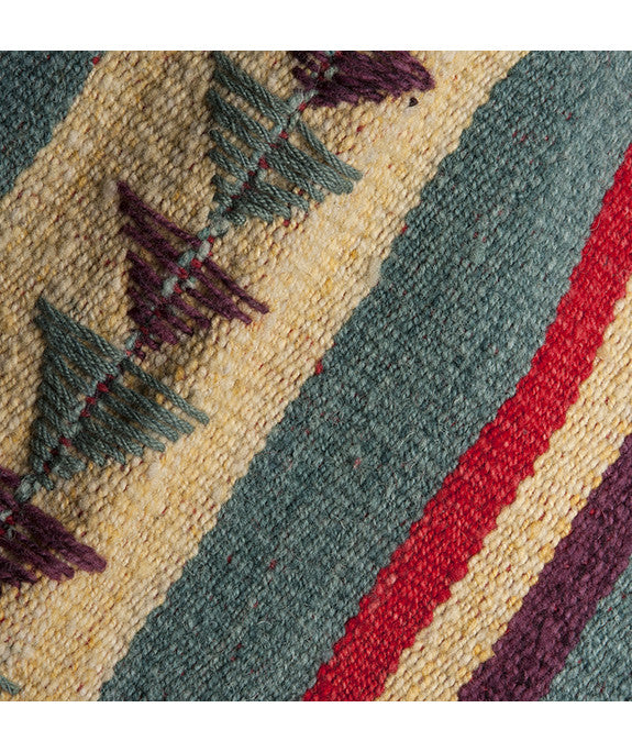 Handwoven Wool Floor Rug – Durable Wool Floor Rug, Handmade in Peru, Fair Trade. Turquoise, MultiColor Floor Rug,  Awesome quality wool Floor Rug. Tribal look.