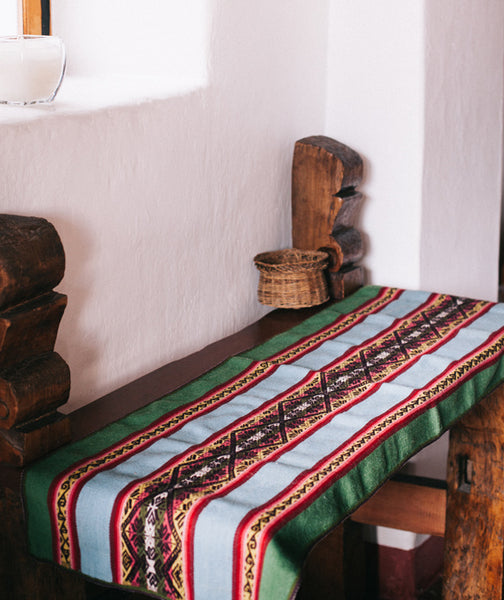 peruvian wool table runner handmade